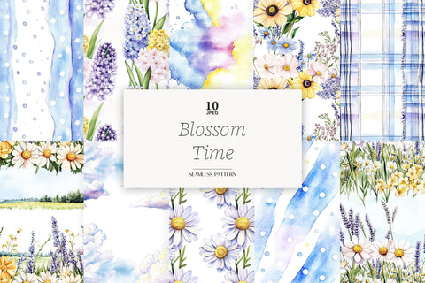 Blossom Papers | Spring Seamless Pattern Bundle Digital Pattern GlamArtZhanna 