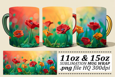 Blossom Paradise Mug Wrap - Sublimation Charm for Cups Sublimation afrosvg 