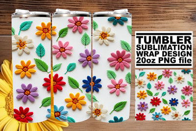 Blossoming Beauty 3D Tumbler Wrap Sublimation - 20oz Sublimation afrosvg 