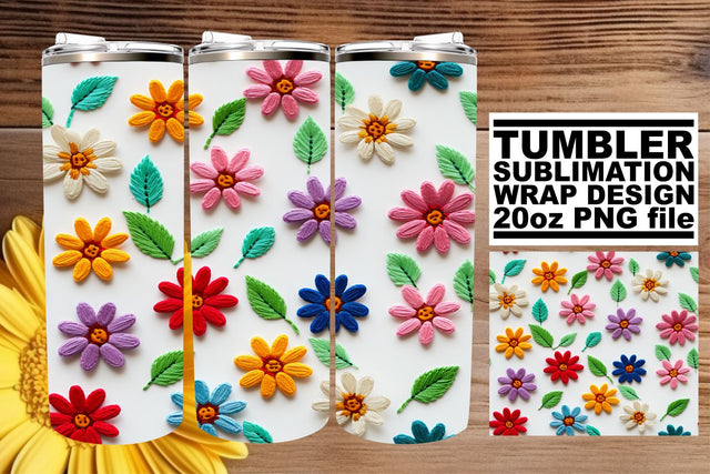 Blossoming Beauty 3D Tumbler Wrap Sublimation - 20oz Sublimation afrosvg 