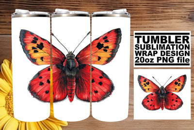Blossoming Beauty: Butterfly Sublimation Tumbler Wrap - 20oz Sublimation afrosvg 