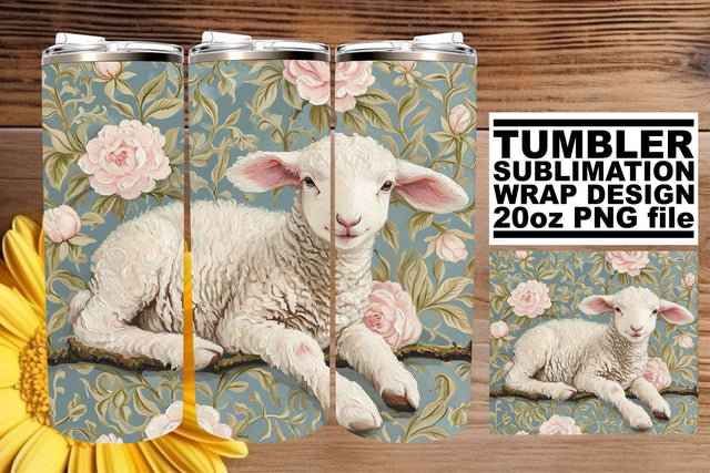 Blossoming Farm Animals Tumbler Bliss - Spring Beauty Sublimation afrosvg 