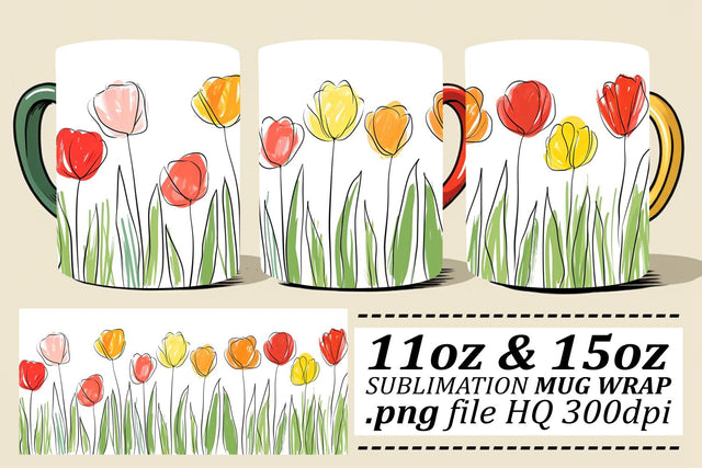 Blossoming Garden Paradise Mug Wrap Design Sublimation afrosvg 