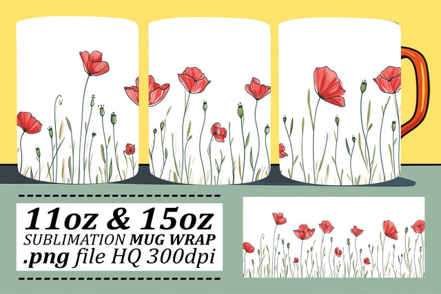 Blossoming Petal Harmony Mug Wrap Design Sublimation afrosvg 