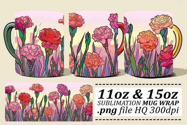 Blossoming Petal Paradise Mug Pattern Sublimation afrosvg 