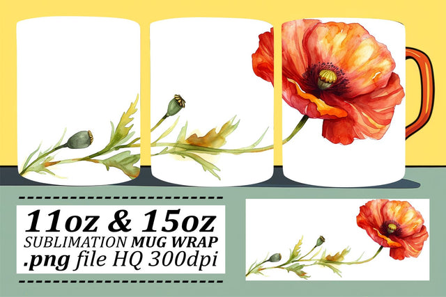 Blossoming Petal Paradise Mug Wrap Design Sublimation afrosvg 