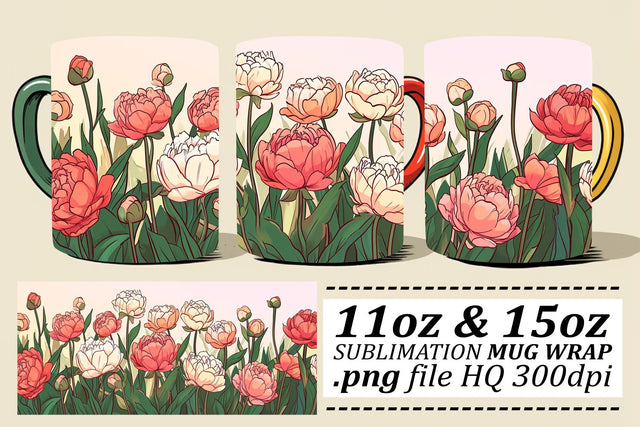 Blossoming Spring Garden Mug Sublimation Design Sublimation afrosvg 