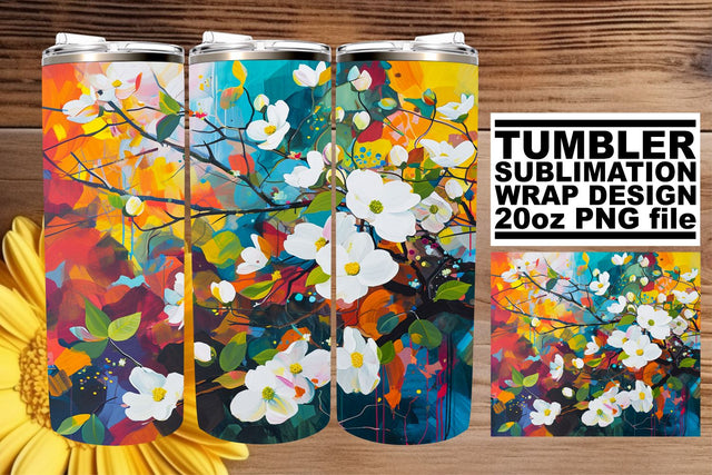 Blossoming Tree Tumbler Sublimation Design - 20oz Sublimation afrosvg 
