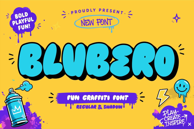 Blubero - fun 3D graffiti display Font Font Mozzatype 