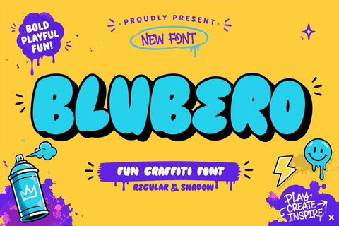 Blubero - fun 3D graffiti display Font Font Mozzatype 