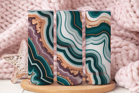 Blue Agate 20oz Tumbler Wrap Sublimation DesignSVG 
