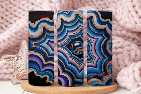 Blue Agate 20oz Tumbler Wrap Sublimation DesignSVG 