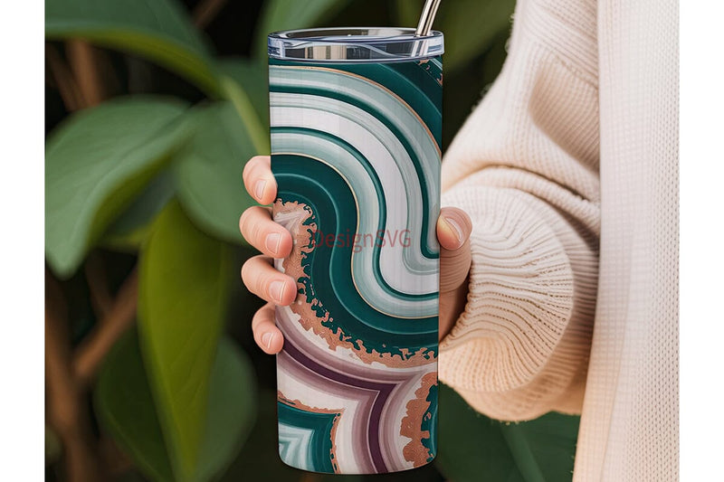 Blue Agate 20oz Tumbler Wrap Sublimation DesignSVG 