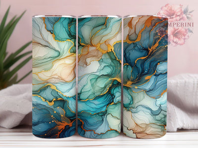 Blue Alcohol Ink Glitter Tumbler Wrap, Blue White Ink Tumbler, Glitter Ink Sublimation, Abstract Alcohol Ink Cup, Elegant Glitter Drinkware, Modern Ink Art Mug, Shimmer Ink Digital Sublimation Li Zamperini 