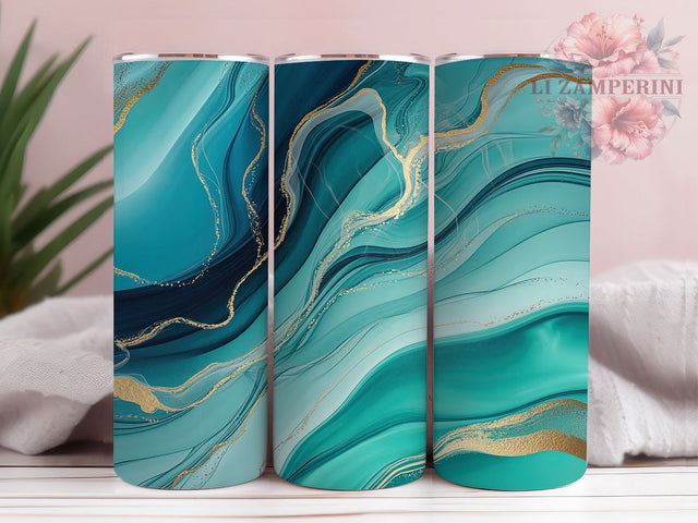 Blue Alcohol Ink Glitter Tumbler Wrap, Blue White Ink Tumbler, Glitter Ink Sublimation, Abstract Alcohol Ink Cup, Elegant Glitter Drinkware, Modern Ink Art Mug, Shimmer Ink Digital Sublimation Li Zamperini 