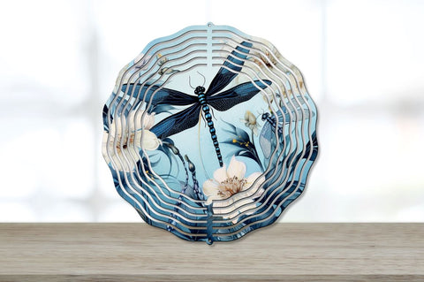 Blue and Black Dragonflies Wind Spinner Bundle Sublimation Regulrcrative 