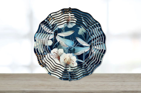 Blue and Black Dragonflies Wind Spinner Bundle Sublimation Regulrcrative 