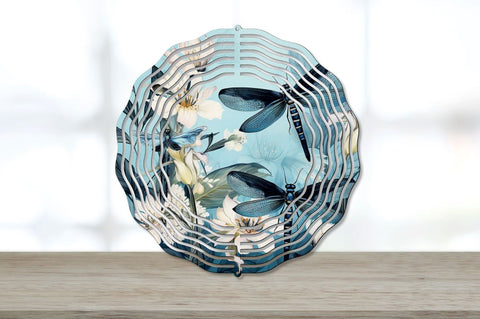 Blue and Black Dragonflies Wind Spinner Bundle Sublimation Regulrcrative 