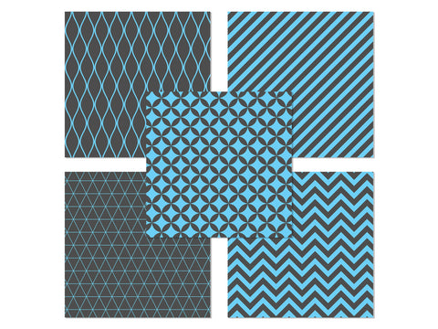 Blue and Gray Digital Paper Pack Digital Pattern LKM DigiDesigns 