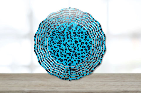 Blue Animal Print Wind Spinner Bundle Sublimation Regulrcrative 