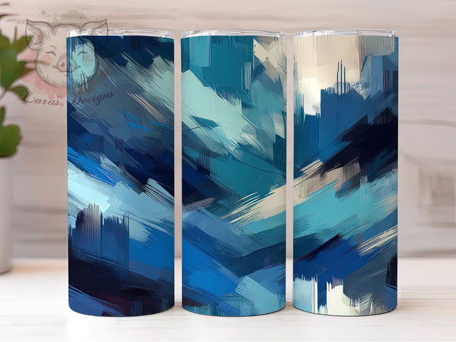 Blue Artistic Brush Stroke Tumbler, Brush Art Design, Painterly Tumbler Pattern, 20Oz Sublimation Wrap, Artistic Brush Texture, Blue Paint Stroke Print, Tumbler Sublimation Sublimation Lara' s Designs 