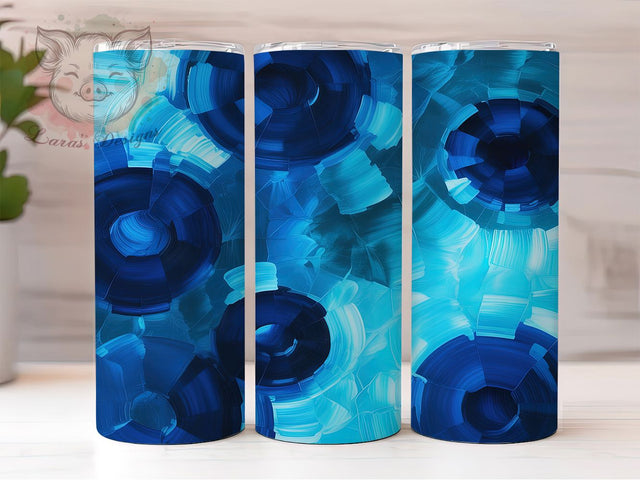 Blue Artistic Brush Stroke Tumbler, Brush Art Design, Painterly Tumbler Pattern, 20Oz Sublimation Wrap, Artistic Brush Texture, Blue Paint Stroke Print, Tumbler Sublimation Sublimation Lara' s Designs 