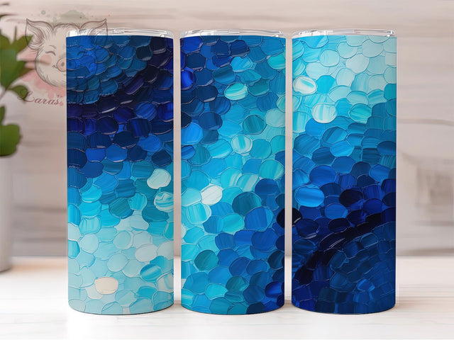 Blue Artistic Brush Stroke Tumbler, Brush Art Design, Painterly Tumbler Pattern, 20Oz Sublimation Wrap, Artistic Brush Texture, Blue Paint Stroke Print, Tumbler Sublimation Sublimation Lara' s Designs 