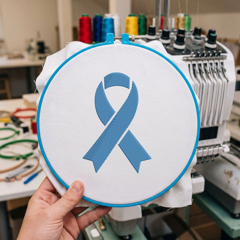 Blue Awareness Ribbon Embroidery Design – Light Blue Cancer Awareness Ribbon Machine Embroidery File Embroidery/Applique DESIGNS PatternFeed8 