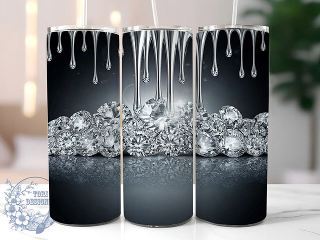 Blue Bling Tumbler, Glam Tumbler Wrap, Digital Tumbler Design, 20oz Tumbler Sublimation, Sparkly Tumbler Wrap, Glitter Tumbler Design, Faux Rhinestone Tumbler Sublimation ToriDesigns 