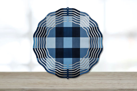 Blue Buffalo Plaid Wind Spinner Bundle Sublimation Regulrcrative 