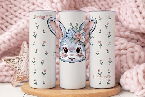 Blue Bunny Easter 20oz Tumbler Wrap Sublimation DesignSVG 