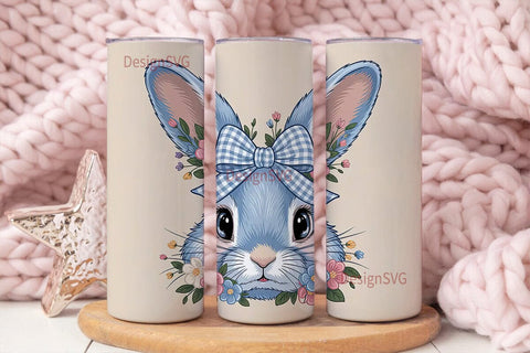 Blue Bunny Easter 20oz Tumbler Wrap Sublimation DesignSVG 