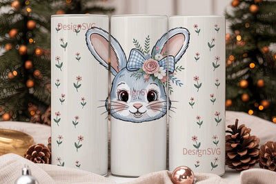 Blue Bunny Easter 20oz Tumbler Wrap Sublimation DesignSVG 