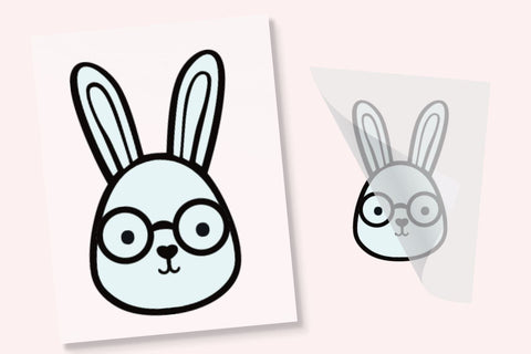 Blue Bunny With Glasses DTF Transfer Physical So Fontsy T-Shirt Iron-On Transfer Shop