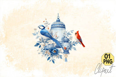 Blue Chinoiserie Summer Sublimation Set Sublimation SVGArt 