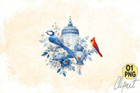 Blue Chinoiserie Summer Sublimation Set Sublimation SVGArt 