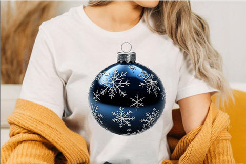 Blue Christmas Ornaments Clipart Bundle. Sublimation SVGArt 