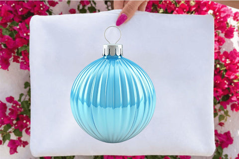 Blue Christmas Ornaments Clipart Bundle. Sublimation SVGArt 