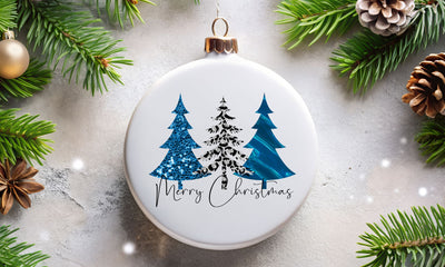Blue Christmas Trees PNG | Leopard Pattern Design | Modern Holiday Sublimation Art Sublimation Print Perfect Design Shop 
