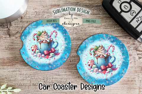 Blue Cocoa Coffee Cup Wind Spinner Sublimation | Round Cocoa Sublimation Ewe-N-Me Designs 