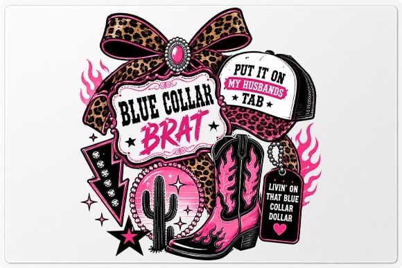 Blue Collar Brat PNG | Western Cowgirl Digital Download SVG BillahCrafts 