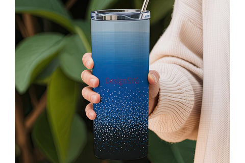 Blue Confetti Sparkle 20oz Tumbler Wrap Sublimation DesignSVG 