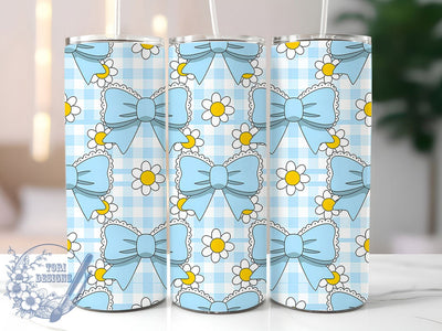 Blue Coquette Bow Valentine Tumbler, Valentine Bow Wrap, Cute Coquette Cup, Romantic Sublimation Design, Valentine Gift Tumbler, Sweet Bow Wrap, Elegant Coquette Cup Sublimation ToriDesigns 