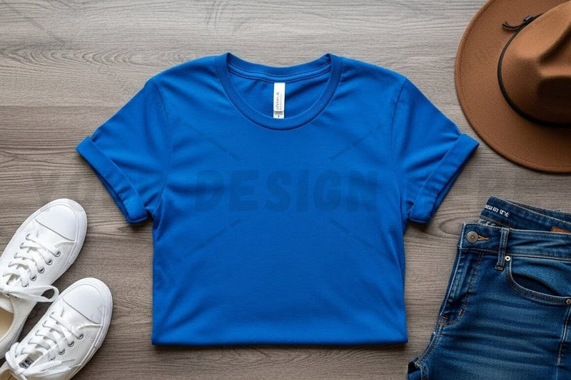 Blue crop t-shirt mockup design Mock Up Photo Regulrcrative 