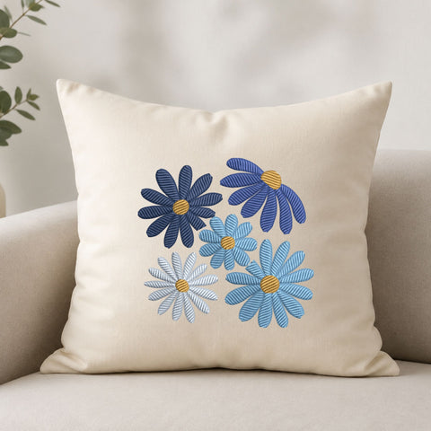 Blue Daisy Flowers Machine Embroidery Design – Floral Daisy Bouquet Embroidery File Embroidery/Applique DESIGNS PatternFeed8 