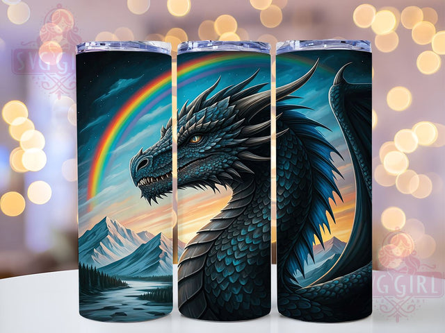 Blue Dragon 20oz Tumbler Wrap, Dragon Tumbler, 20oz Tumbler, Sublimation Wrap, Fantasy Tumbler, Custom Tumbler, Mythical Creature Sublimation SvggirlplusArt 
