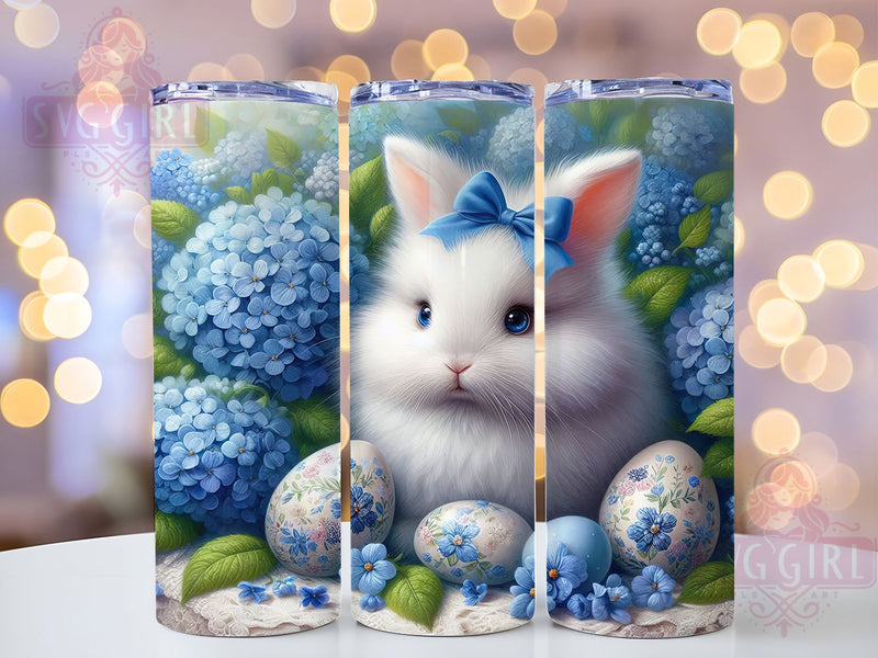Blue Easter Bunny Tumbler, Easter Bunny Tumbler, Cute Bunny Wrap, Festive Bunny Wrap, Spring Bunny Wrap, Sublimation Design, Trendy Gift Idea Sublimation SvggirlplusArt 