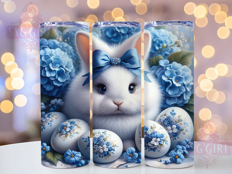 Blue Easter Bunny Tumbler, Easter Bunny Tumbler, Cute Bunny Wrap, Festive Bunny Wrap, Spring Bunny Wrap, Sublimation Design, Trendy Gift Idea Sublimation SvggirlplusArt 
