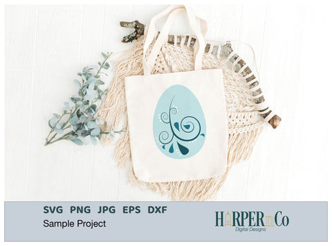 Blue Easter Egg SVG PNG Cut EPS File SVG HarperNCo 