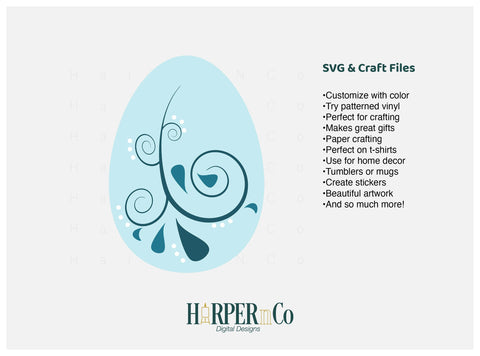 Blue Easter Egg SVG PNG Cut EPS File SVG HarperNCo 